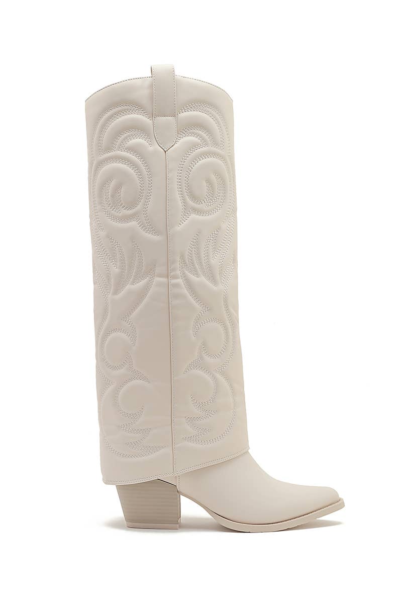 Joia Paris - Wholesale Boots - Women's - Santiag boot with heel, stitched pattern, and WZ-92 cuff4