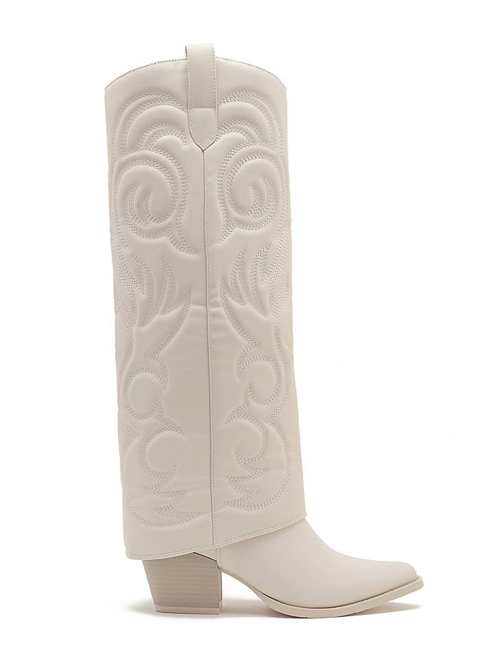 Joia Paris - Wholesale Boots - Women's - Santiag boot with heel, stitched pattern, and WZ-92 cuff4