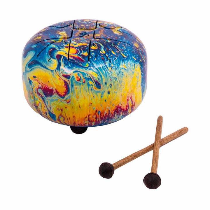 Happy Drum (steel tongue) multi-color approx. 7" for wholesale by Vrinda