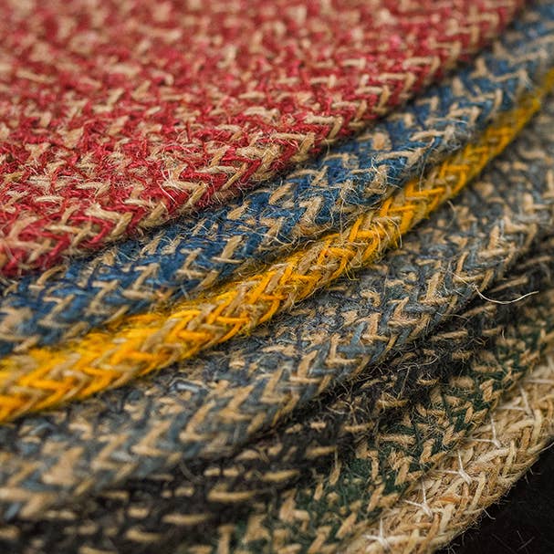 BRITISH COLOUR STANDARD – wholesale Placemat – Jute Placemats 27cm in Pearl W/Natural, Tied Set of 4 4