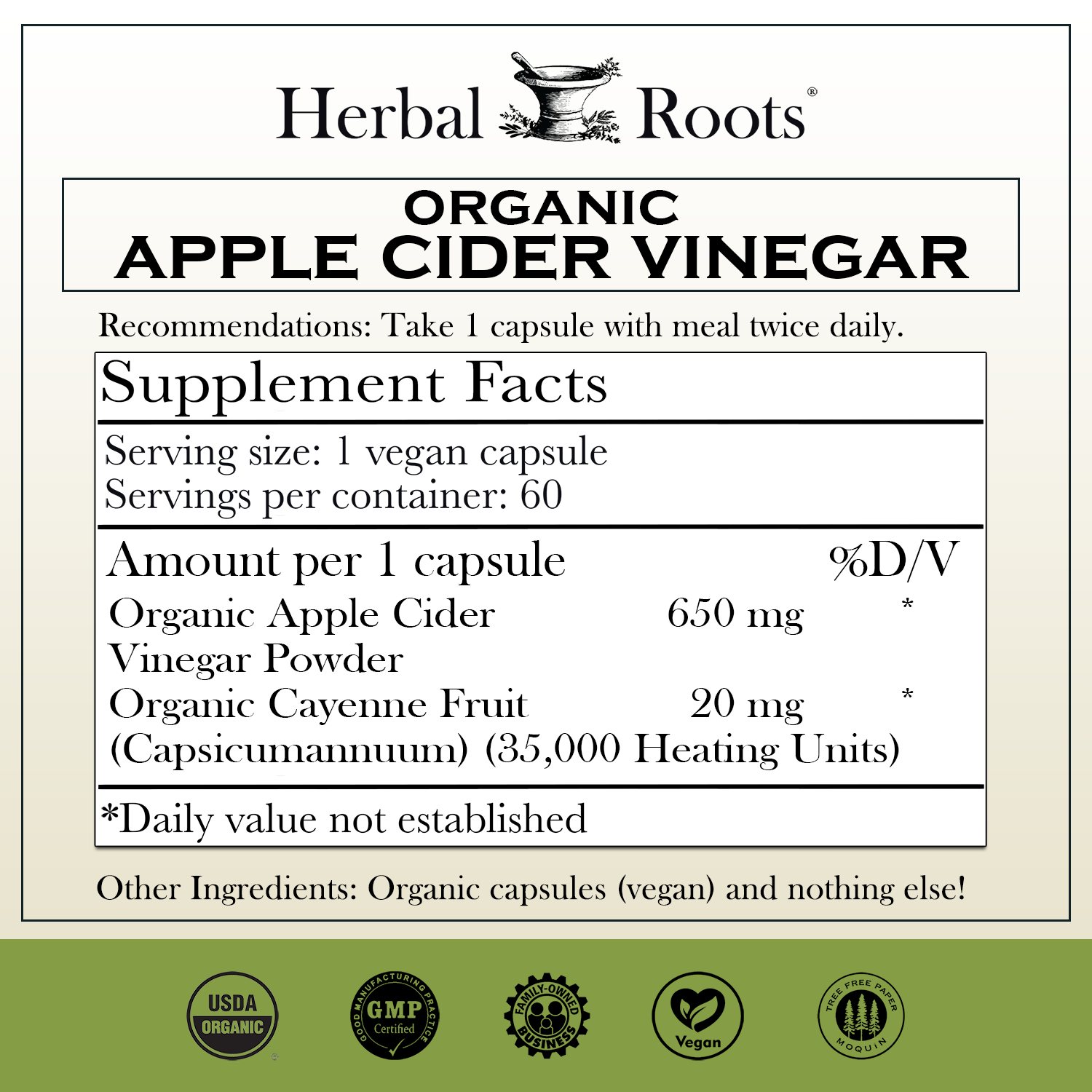Wholesale Herbal Roots Organic Apple Cider Vinegar & Organic Cayenne