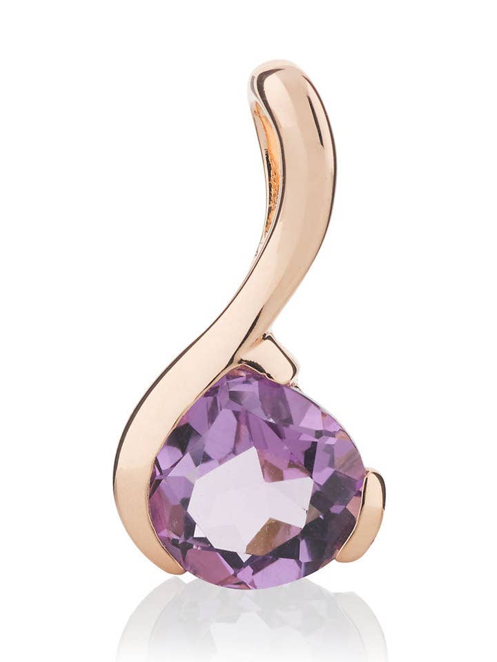 Sensual Rose Gold Pendant with Amethyst for wholesale by Manja