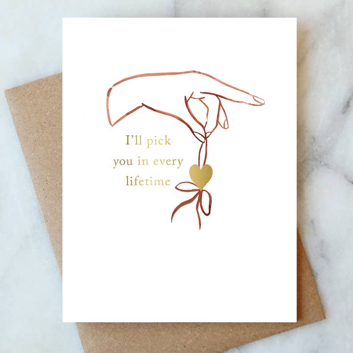 Pick You Hand with Heart Card | Valentine Love Friendship for wholesale by Abigail Jayne Design