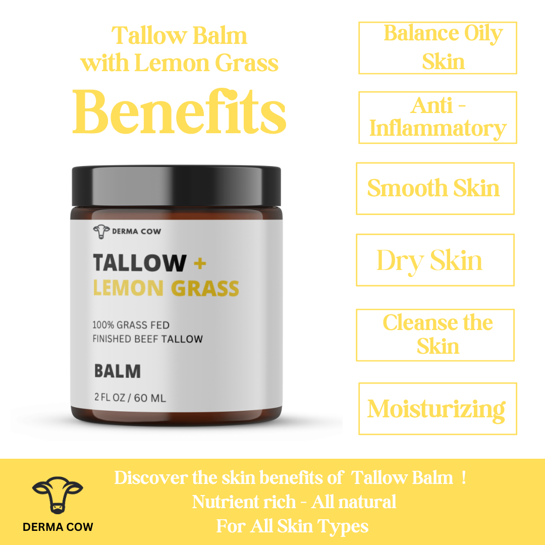 Derma Cow - Wholesale Body balm/butter - Talgzalf + Citroengras, 100% Grasgevoerde Rundertalg - 2oz3