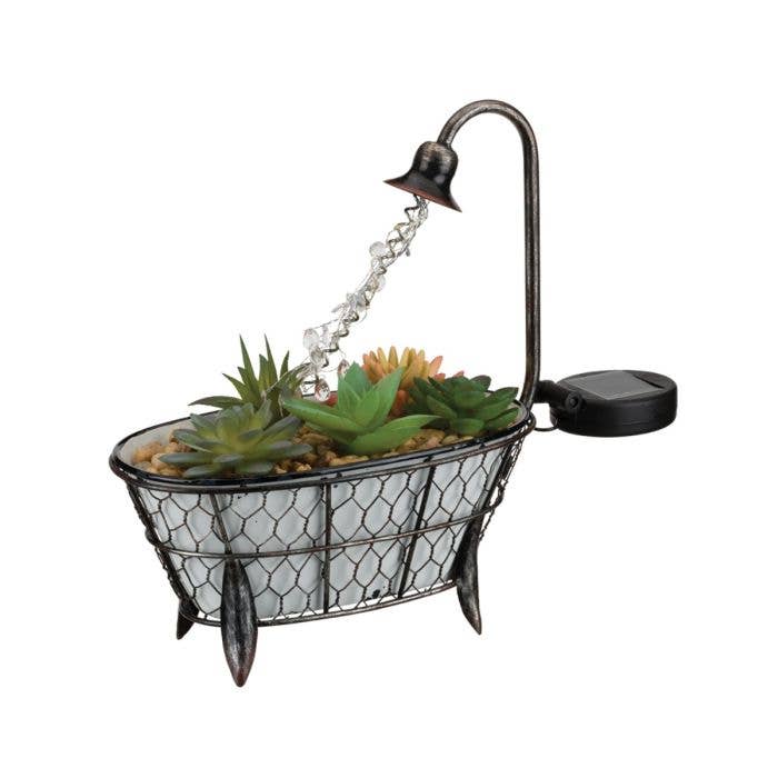 Regal Art & Gift - Wholesale Outdoor Ornament/Decor - Succulent Solar Decor - Bath Tub