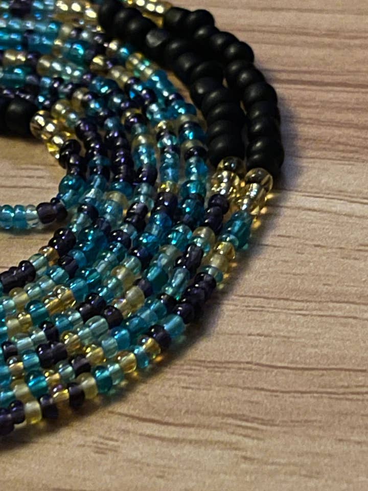 Blueberry Hill 2strand tie-on waistbeads for wholesale by Letrice Custom Creations LLC