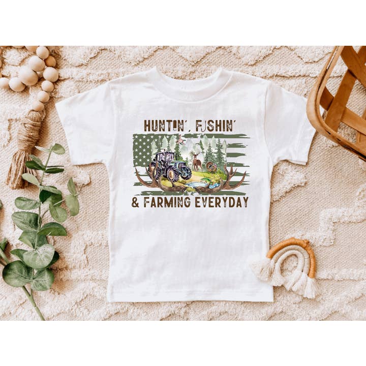 Hunting Fishing Farming Everyday Green Tractor Tee Shirt for wholesale by AvaryMaeInspirations