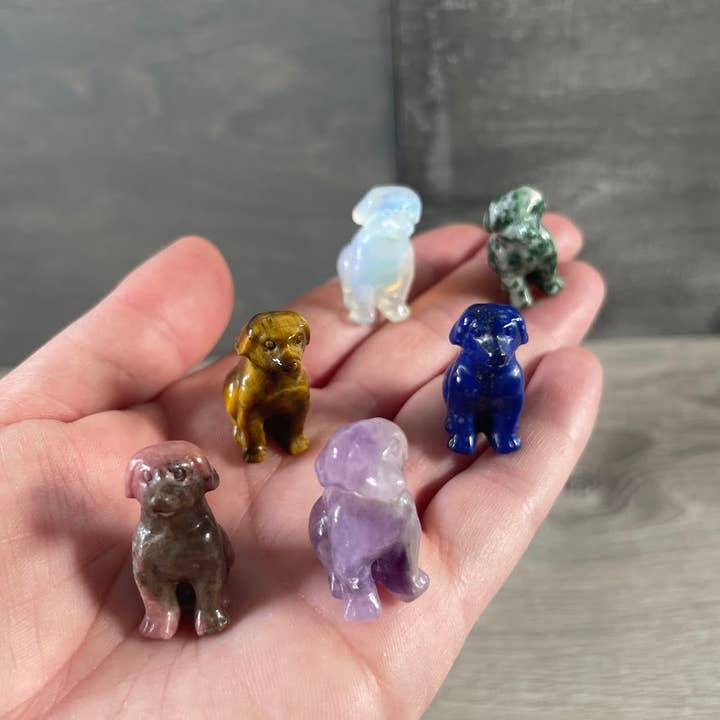 Dog Figurines Small Gemstone – Crystal Carvings for Retail for wholesale by Keystone Crystals