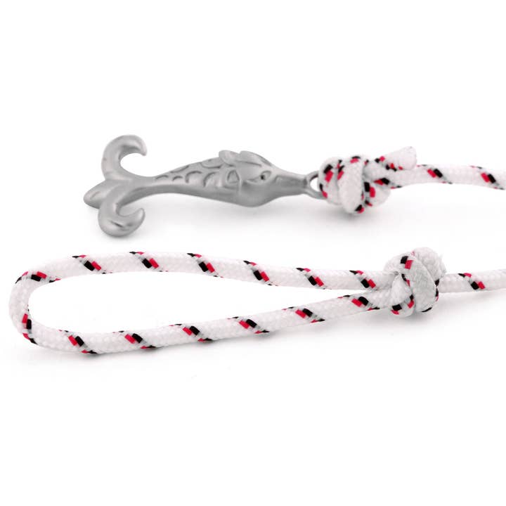 Blackskies - Wholesale Woven/Braided Bracelet - Vulpes Nylon Bracelet Double Wrapped Silver - White-Blue-Red1