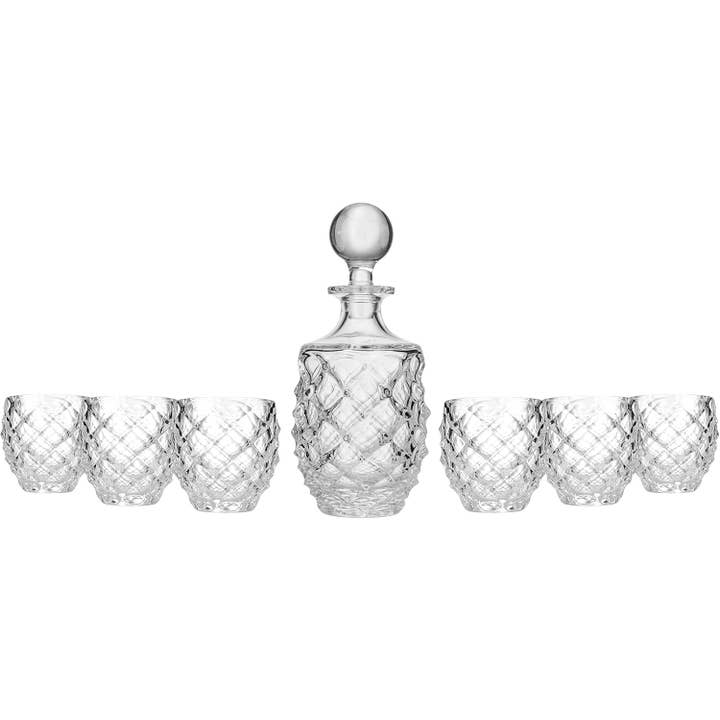 Bohemian Crystal Decanter & 6 Glasses AU52297 MORRIS, AURUM for wholesale by NORTH AMERICAN CRYSTAL