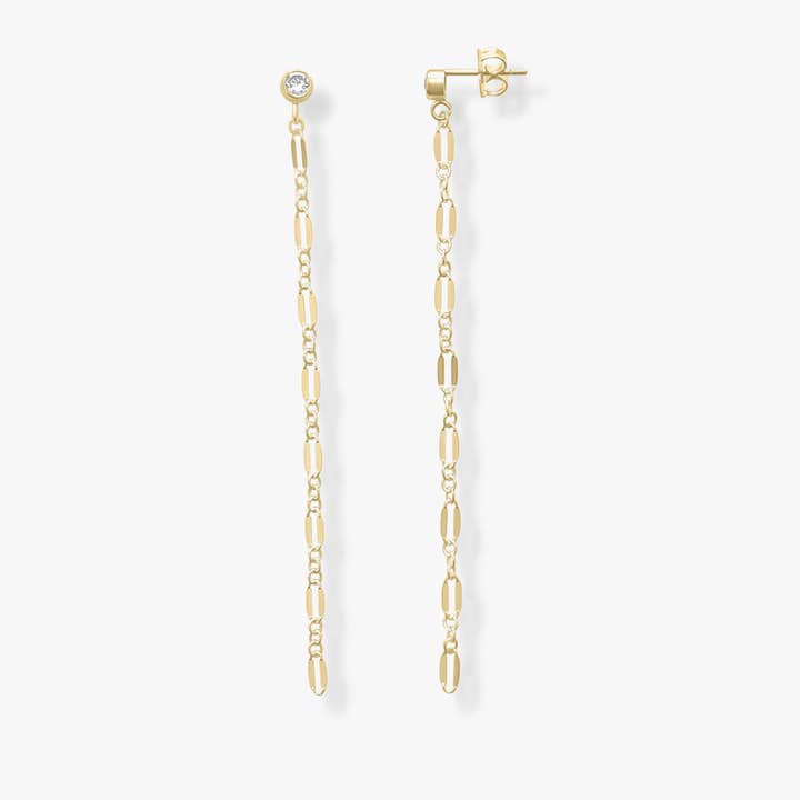 XO Hanalei - Wholesale Hangende/ronde oorbellen - Chain Duster-oorbellen - 14-karaats gouden gevulde bengelende oorbellen