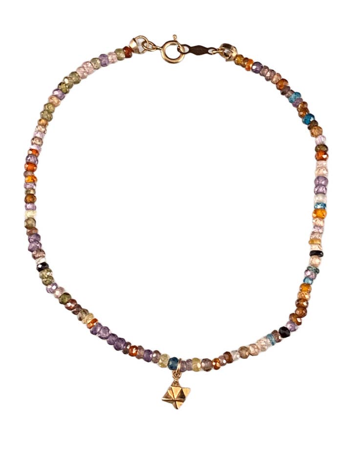 Braccialetto Merkabah in oro 14 carati con zirconi cubici sfaccettati per la vendita all'ingrosso da parte di GK Designs