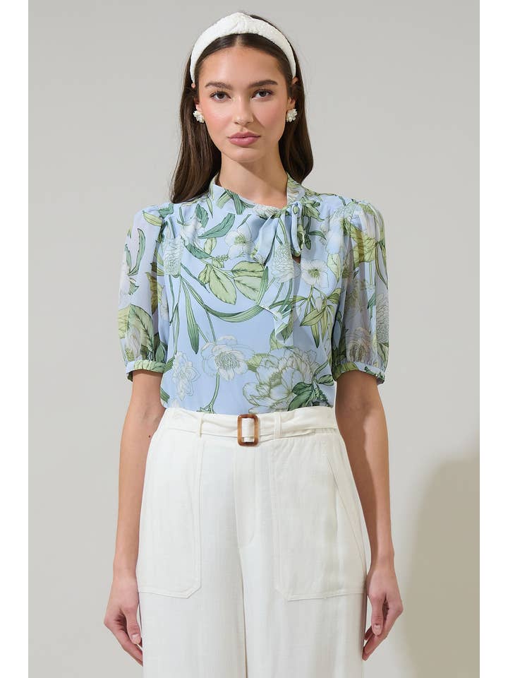 WHE-GREENS Serenade Bloom Rayna Bow Bluse for engroshandel på Faire