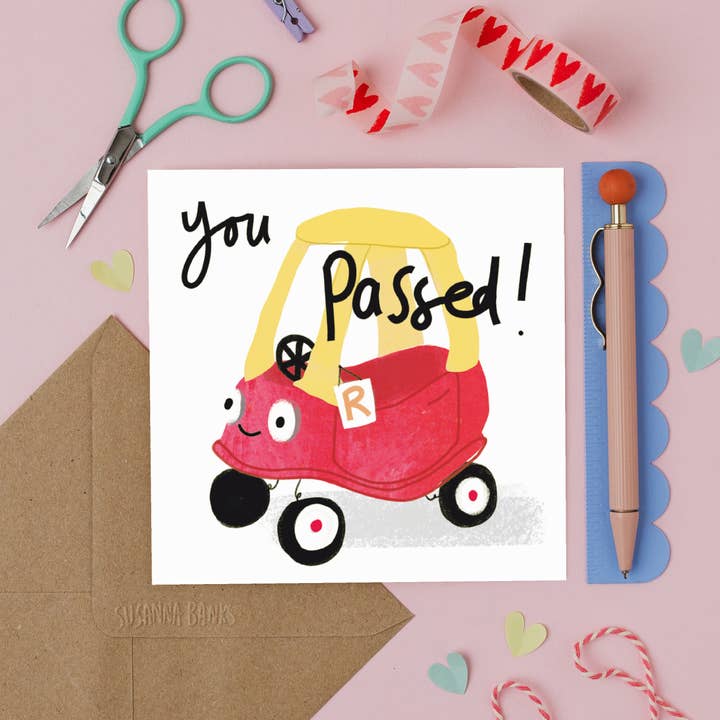 Well done - New Driver - Passed Driving Test - Cozy Coupe for wholesale by Susanna Banks Art