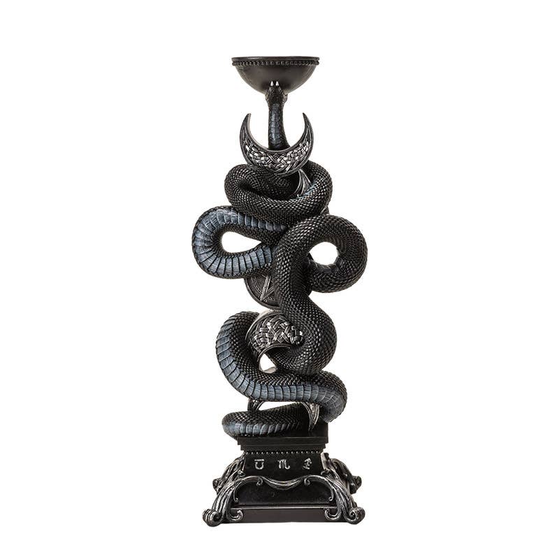 Pacific Trading - Wholesale Candle Holder - Triple Moon W/Black Serpent Candleholder2