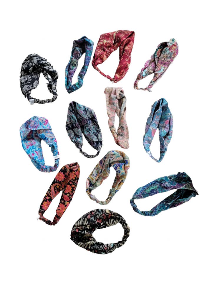 H-206 Printed Poly Silk Headbands for wholesale by Evergreen Guardian Imports