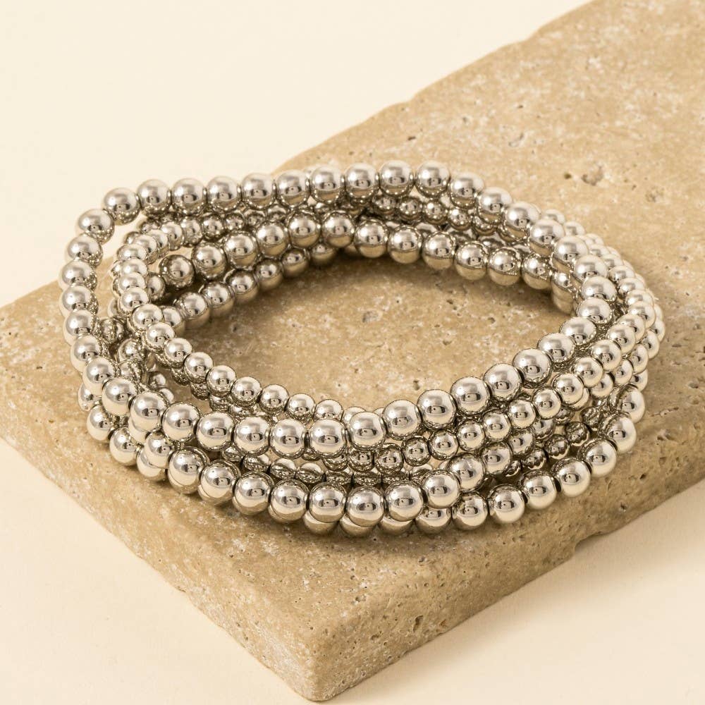 Anarchy Street - Wholesale Beaded Bracelet - Gold Dipped Ball Bead Bracelet Set4