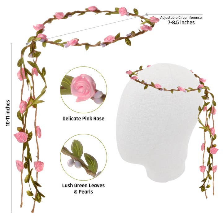 Funcredible - Wholesale Costume - Women's - Pink Fairy Costume Accessories Set Fairy Wings, Fairy Crown2