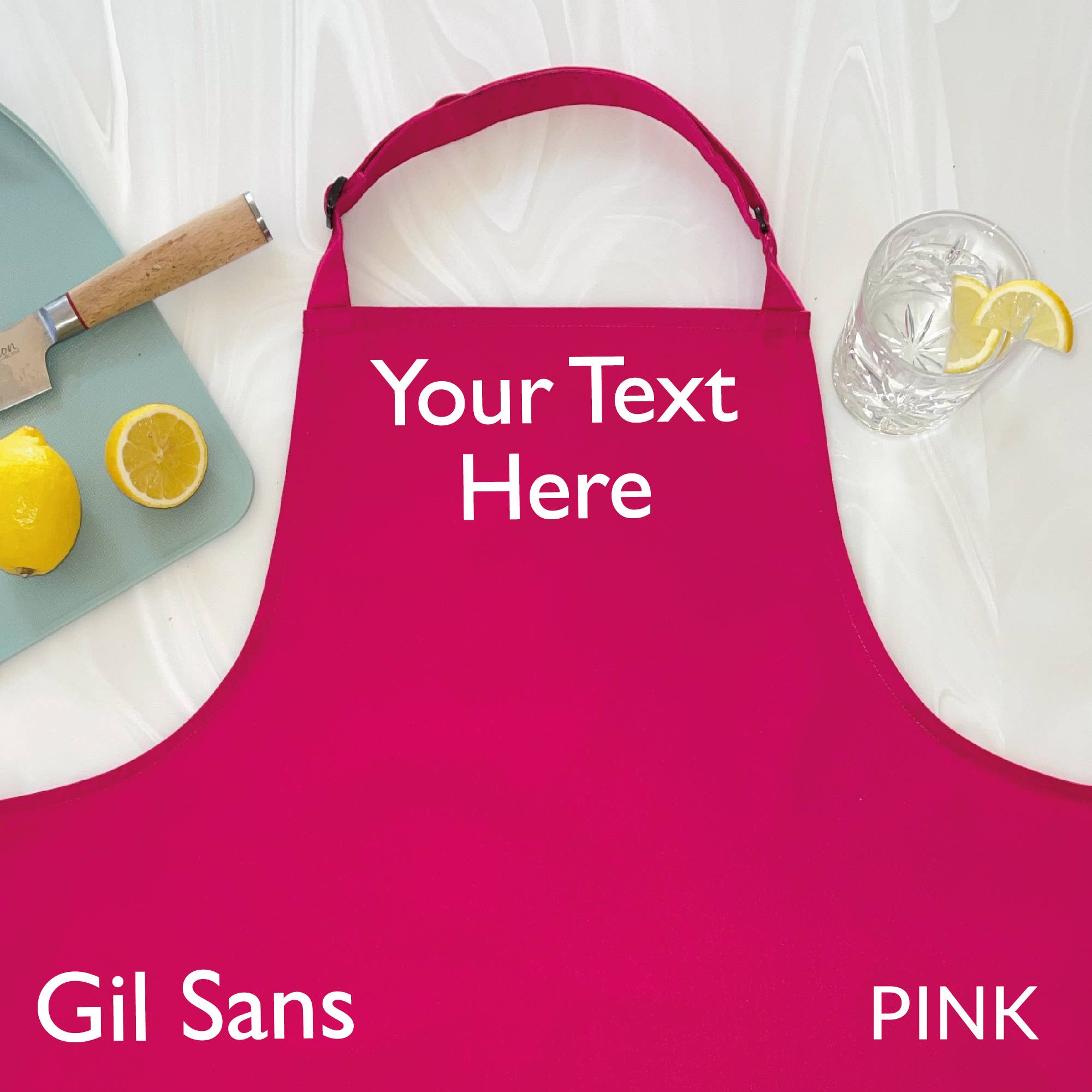 Lovetree Design - Vente Tabliers - Tablier rose personnalisé1