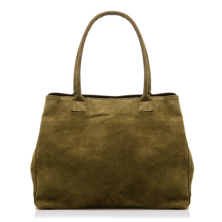 FIRENZE ARTEGIANI – Sacola - Mulher por atacado – Bolsa Shopper Feminina Annagrazia em Couro Camurça Legítimo8