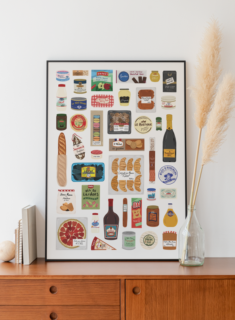 Bea Baranowska Illustration - Wholesale Art Print - French Food Larder Print3
