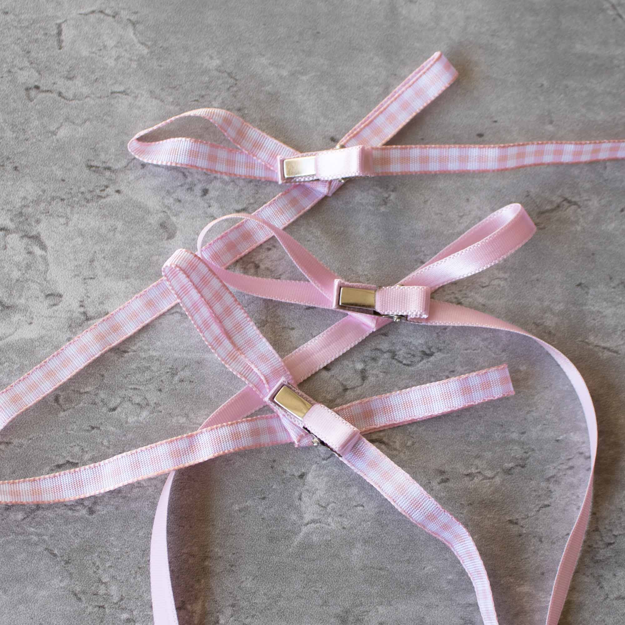 Tiepology - Wholesale Hair pin - Long Mini Check Pattern Bow Hair Pin Set15