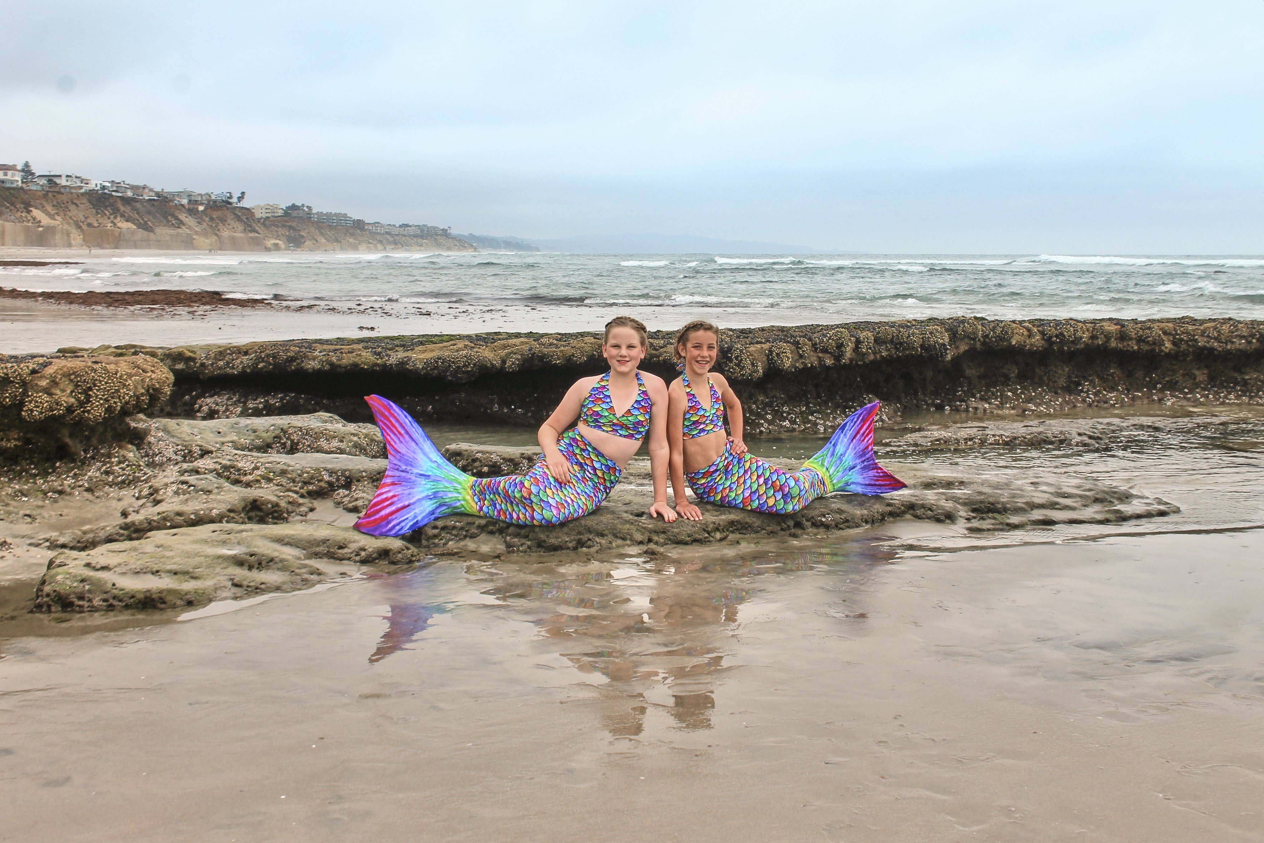 Sun Tail Mermaid - Wholesale Beach/Pool Toy - Kids & Baby - Hawaiian Rainbow Mermaid Tail + Monofin Set for kids, girls, teens, and women (pool toy)6