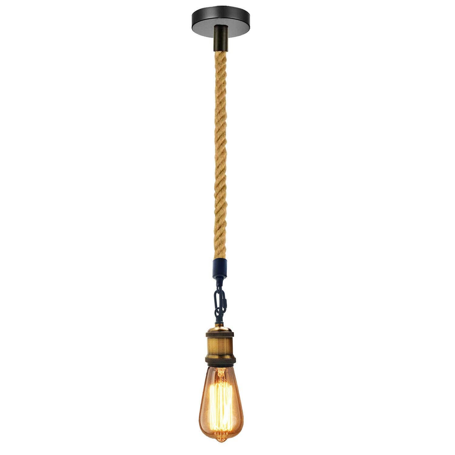 Ledsone - Wholesale Chandelier/hanging light - Hemp Rope 1 Head Pendant Ceiling Light Retro Lamp1