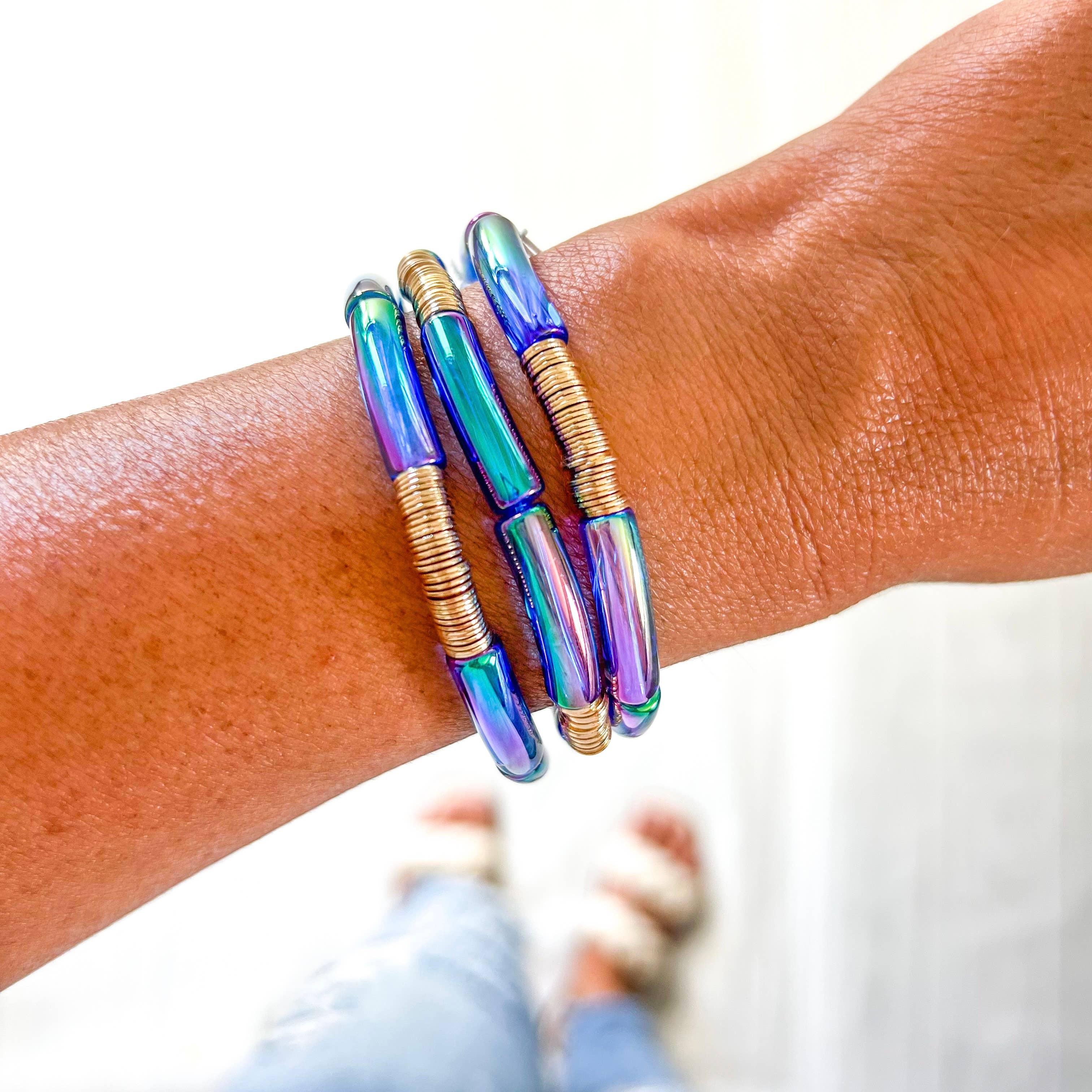 Savvy Bling - Wholesale Beaded Bracelet - Metallic Tube Bracelets95