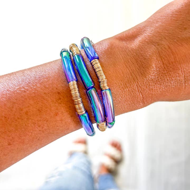 Savvy Bling - Wholesale Beaded Bracelet - Metallic Tube Bracelets95