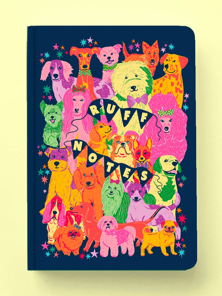 Hunde-Notizbuch — illustriertes Retro-Notizbuch für den Großhandel von Cath Tate Cards