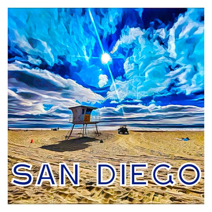 Sticker voor het strand van San Diego voor wholesale door PNW Departure