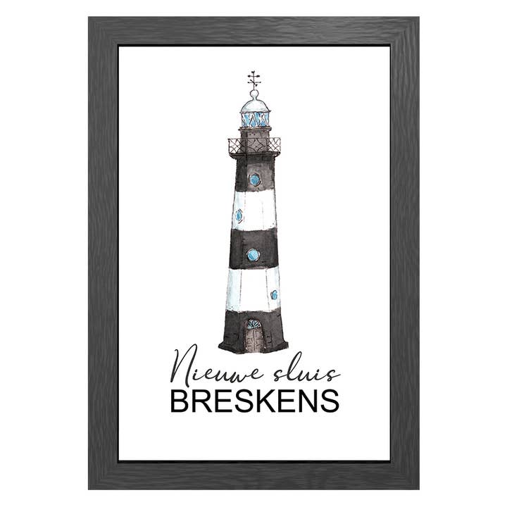 A3 Plakat Leuchtturm Nieuwe Sluis Breskens im Rahmen für den Großhandel von JOYIN