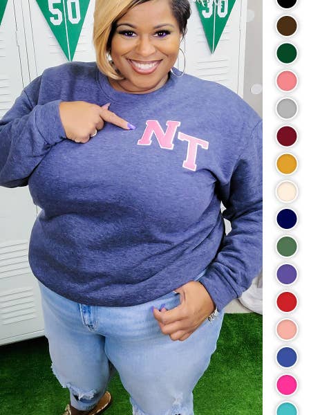 Soft Chenille Monogram Sweatshirt for wholesale by Sugar Stitch