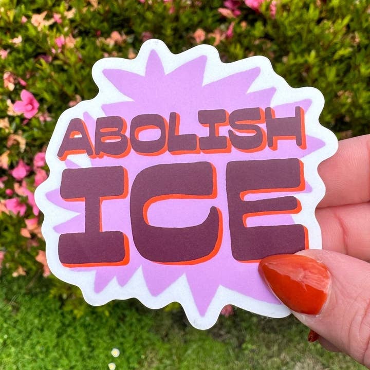 Abolish ICE sticker for wholesale by Sleepy Mountain