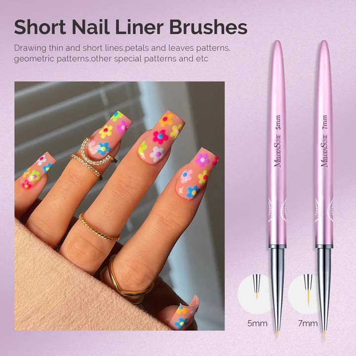 MELODYSUSIE - Wholesale Nail art/decal - Nail Art Liner Brushes 5Pcs - Rose Gold1