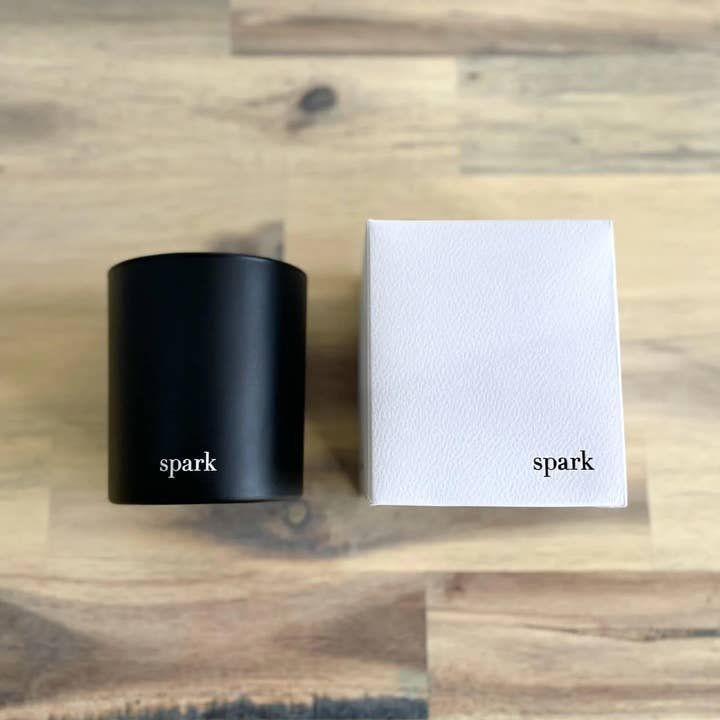 Spark Candles - 10oz Matte Black Glass Soy Candle + Gift Box for wholesale by Spark Candles