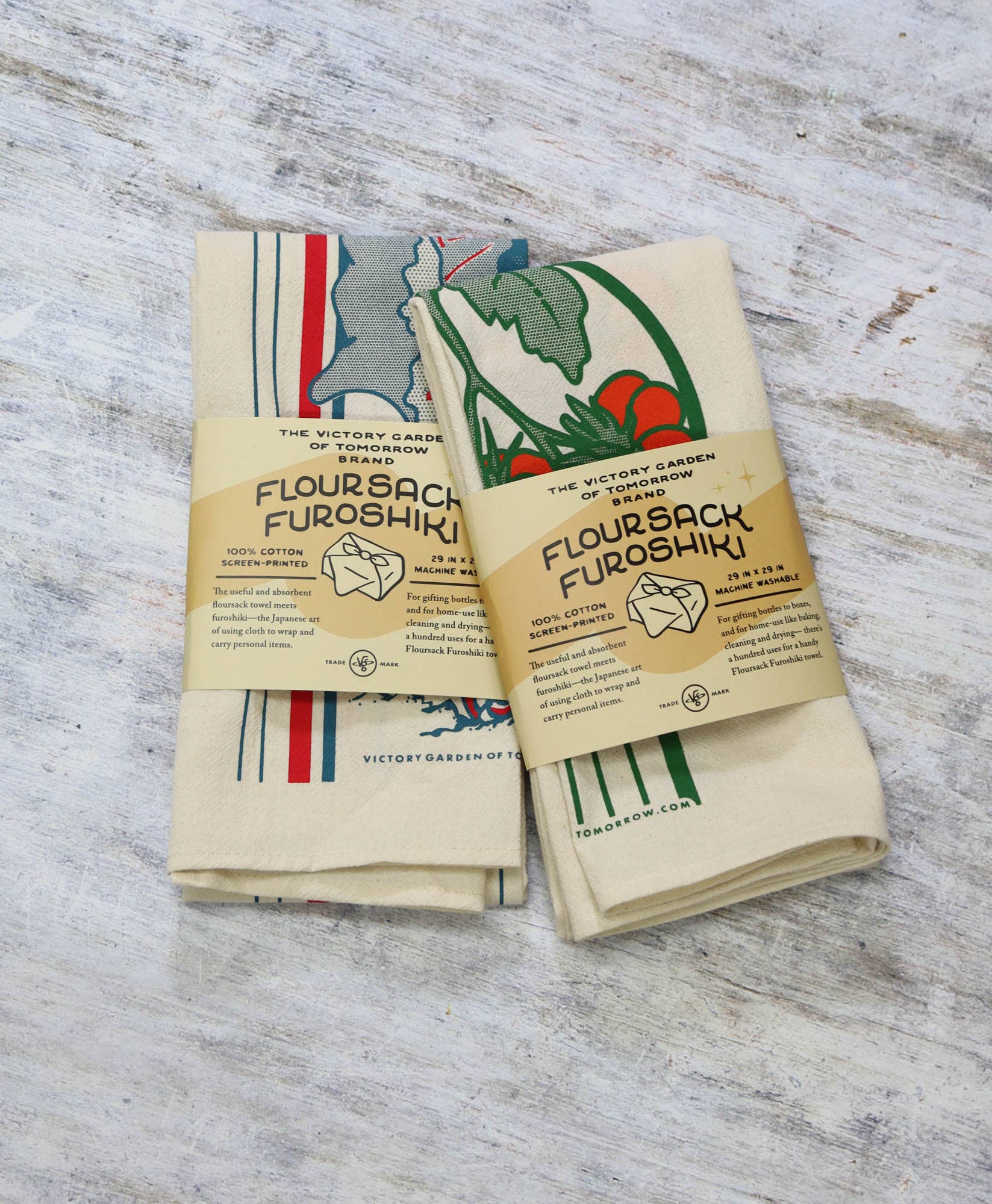 Wirtheim Poster Arts LLC - Wholesale Tea Towel - Tomato Harvest - Floursack Furoshiki Towel3