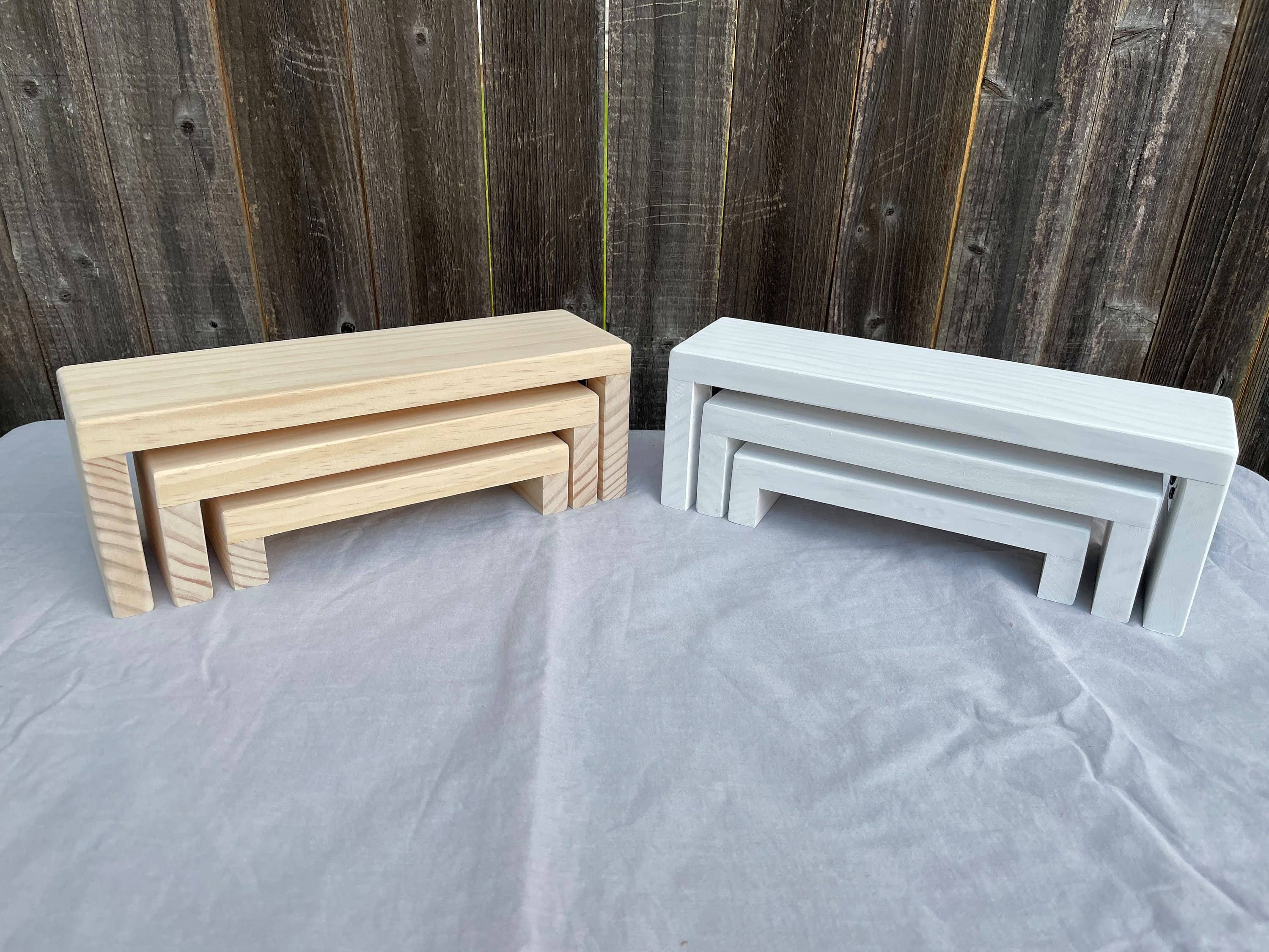 Gifted Shop Works, LLC - Wholesale Jewelry Stand & Display - Wood Nesting Display Risers For Jewelry, Food, Decor1