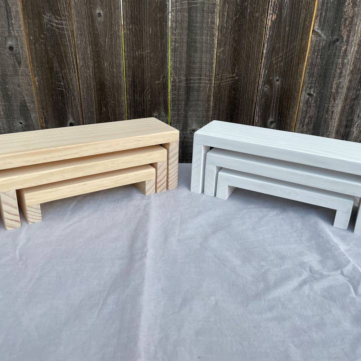 Gifted Shop Works, LLC - Wholesale Jewelry Stand & Display - Wood Nesting Display Risers For Jewelry, Food, Decor1