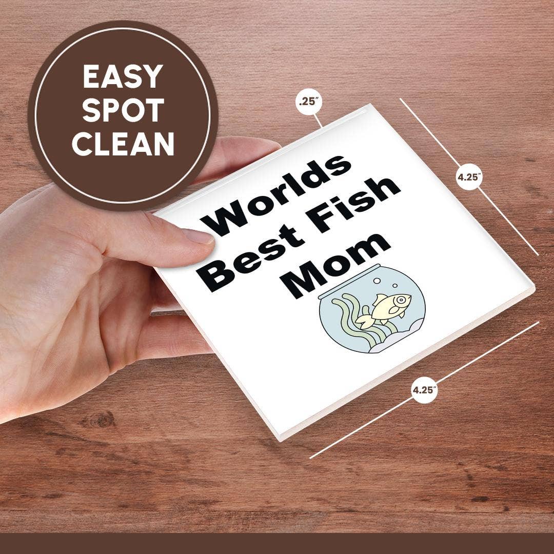 3dRose - Wholesale Coasters - 3dRose, Image Of Worlds Best Fish Mom, Coaster6