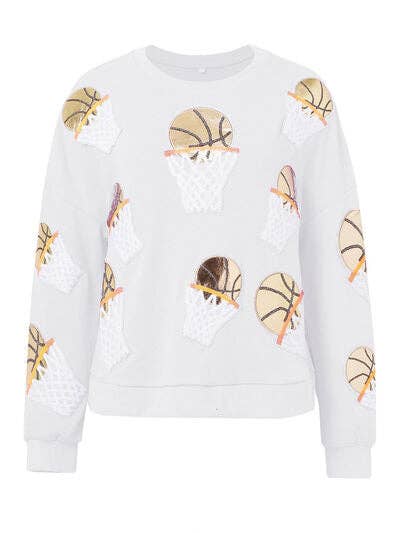 ClassiQ - Wholesale Sweatshirt - Women's - Basketball Round Neck Long Sleeve Sweatshirt7