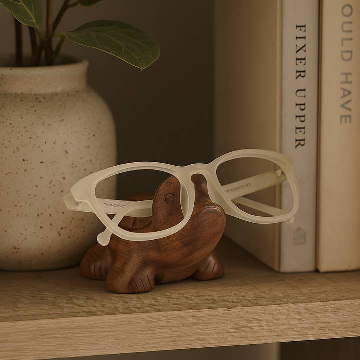 Matr Boomie Fair Trade - Wholesale Eyewear cases & holders – Unisex - Turtle Eyeglasses Holder/Stand - Hand Carved Indian Rosewood4