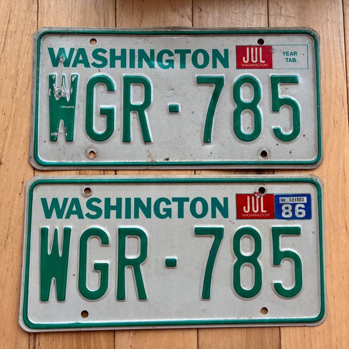 1983 to 1986 Pair Of Washington State License Plates -Check W/ DOL First For YOM for wholesale by RusticPlates