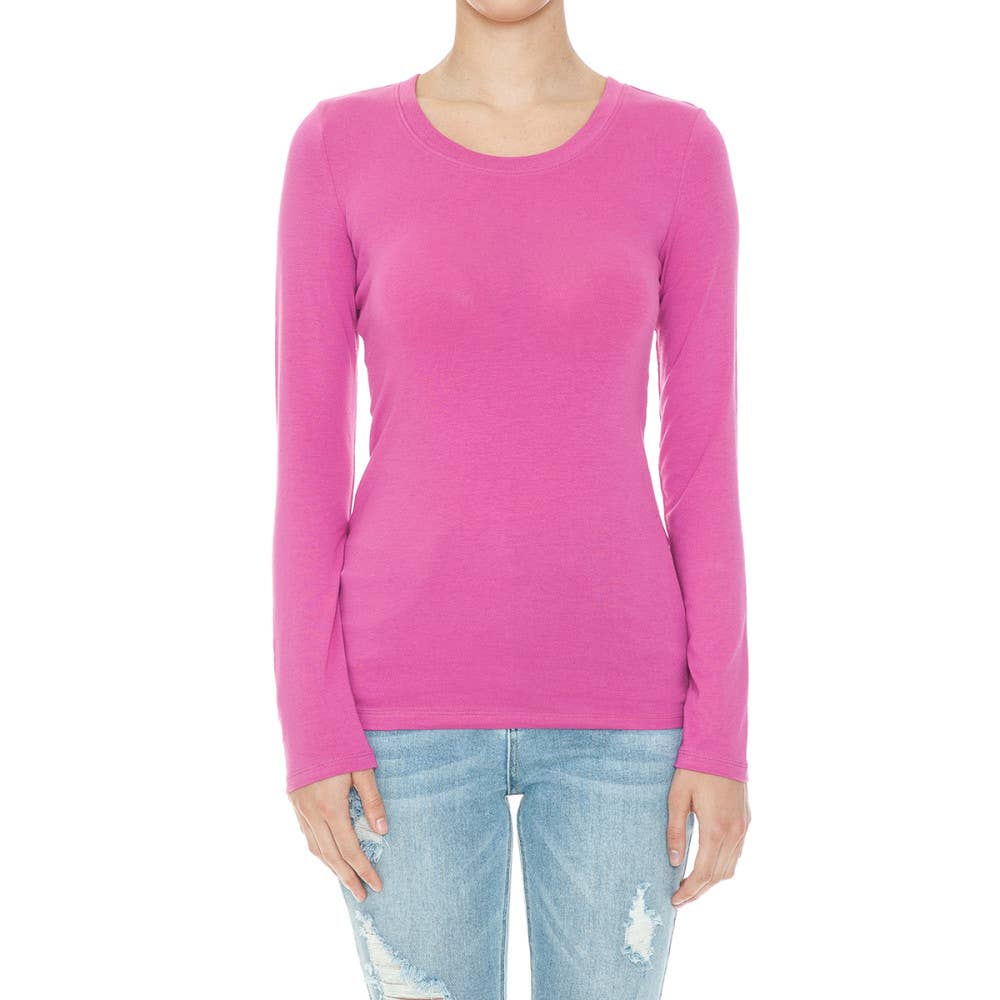 Paperdoll - Vendita all'ingrosso Top in maglia - Donna - TOP BASICO A MANICHE LUNGHE CON SCOLLO ROTONDO2