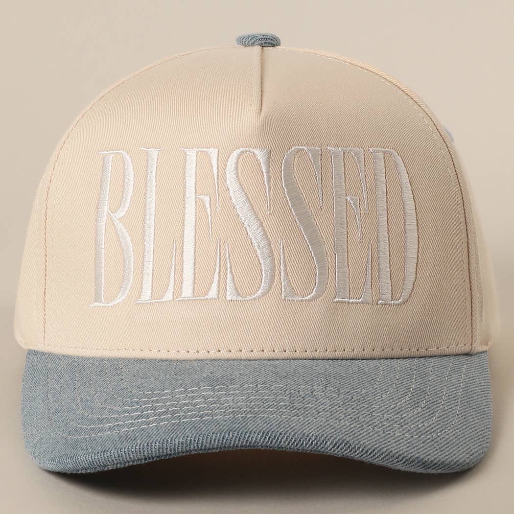 Fashion City – Engroshandel Trucker hat - Unisex – BLESSED Broderet Baseballkasket1