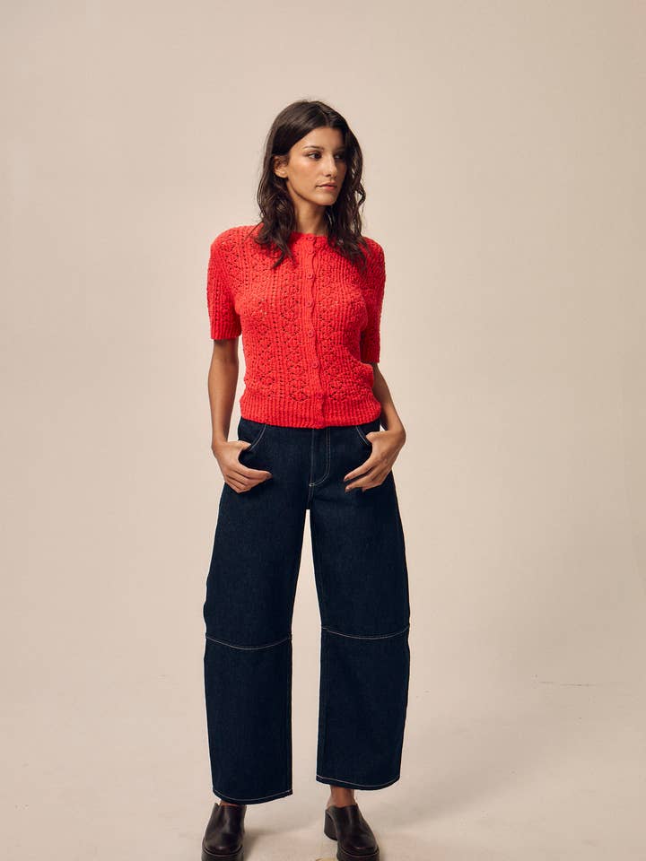 Nitah - Wholesale Cardigan - Women's - Mia openwork knit cardigan3