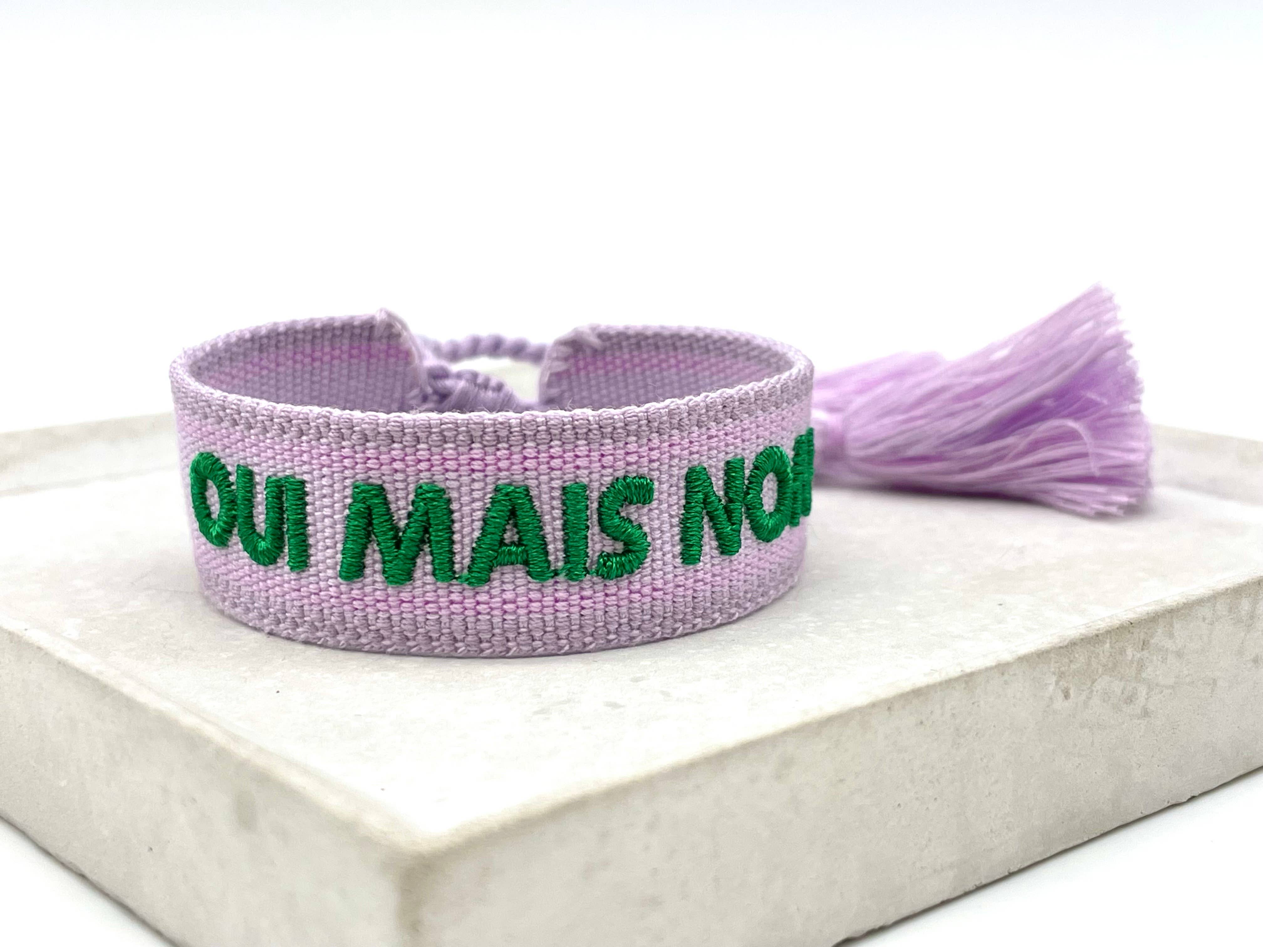 Parsley & Pepper - Wholesale Woven/Braided Bracelet - OUI MAIS NON statement bracelet woven, embroidered2