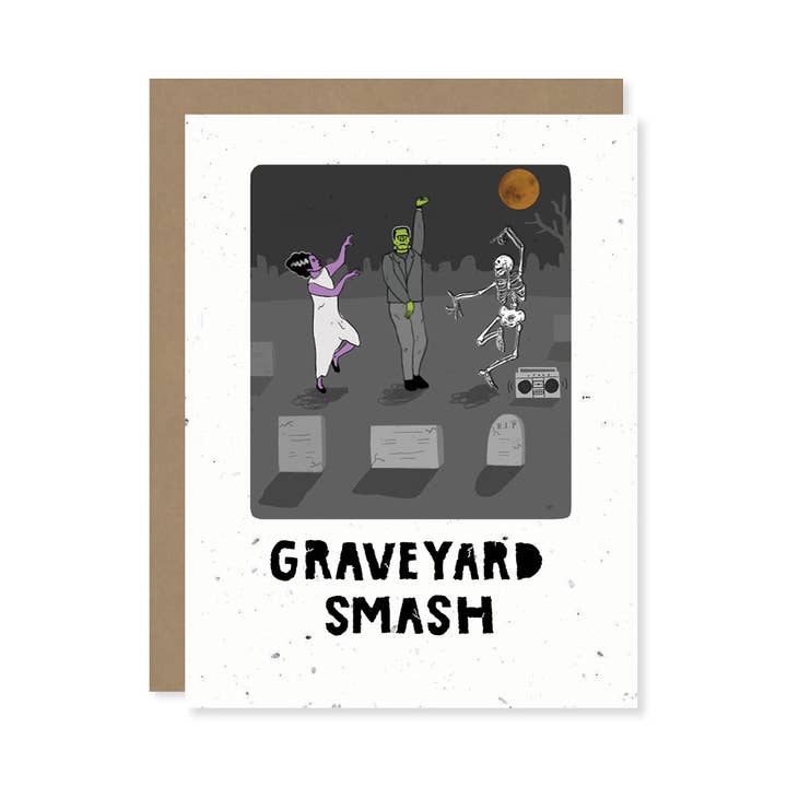 Carte de graines de fleurs sauvages à planter Graveyard Smash pour la vente par Thoughtful Human