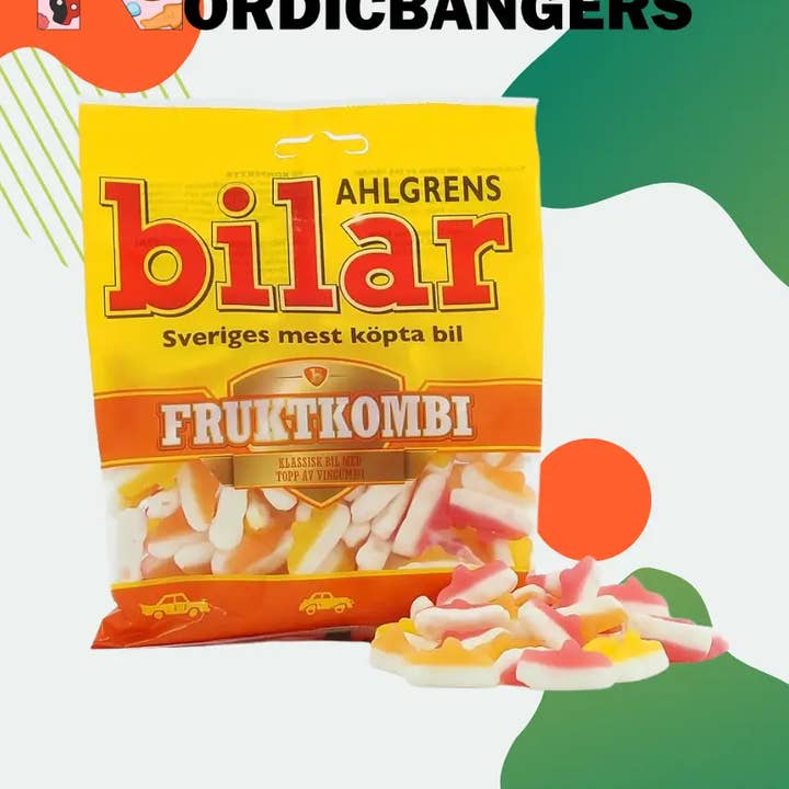 Nordicbangers - Swedish Candy Supply - Wholesale Gummy - Swedish Candy Ahlgrens Cars Fruit Combo 125g/0.27 Lbs3